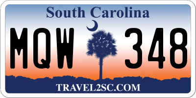 SC license plate MQW348