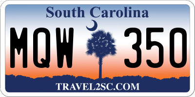 SC license plate MQW350