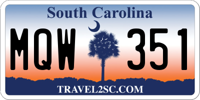 SC license plate MQW351