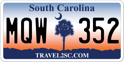 SC license plate MQW352