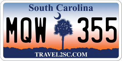 SC license plate MQW355