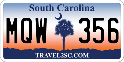 SC license plate MQW356