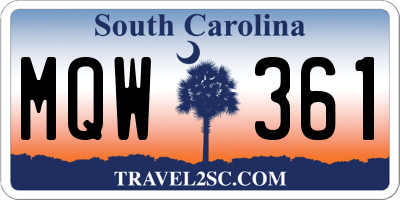 SC license plate MQW361
