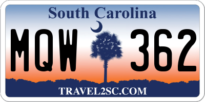 SC license plate MQW362