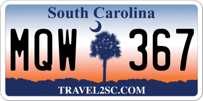SC license plate MQW367