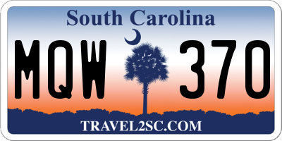 SC license plate MQW370