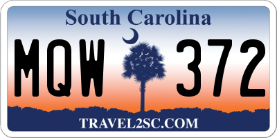 SC license plate MQW372