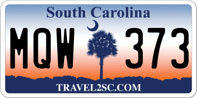 SC license plate MQW373