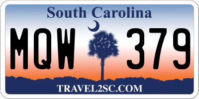 SC license plate MQW379