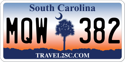 SC license plate MQW382