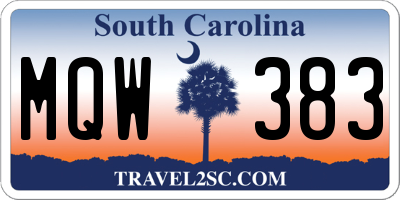 SC license plate MQW383