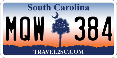 SC license plate MQW384