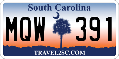 SC license plate MQW391