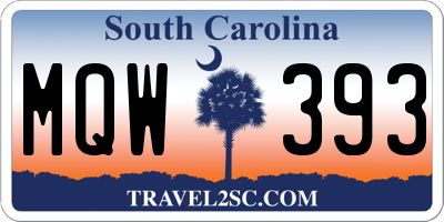 SC license plate MQW393