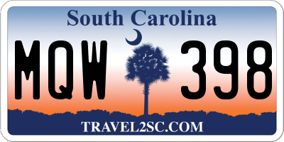 SC license plate MQW398
