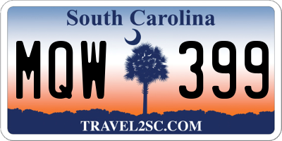 SC license plate MQW399