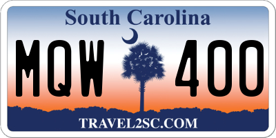 SC license plate MQW400