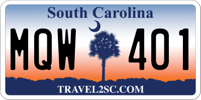 SC license plate MQW401