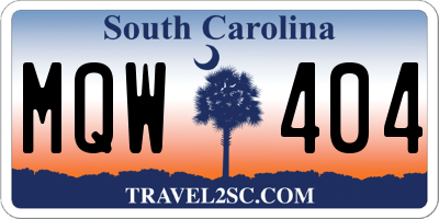 SC license plate MQW404