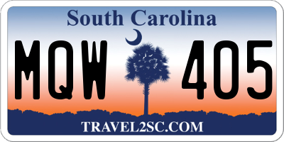 SC license plate MQW405