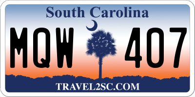 SC license plate MQW407