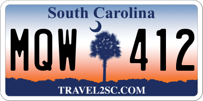 SC license plate MQW412