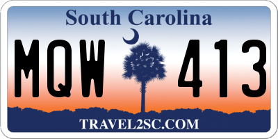 SC license plate MQW413