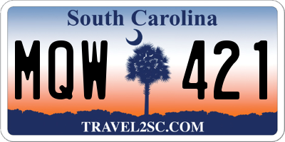 SC license plate MQW421