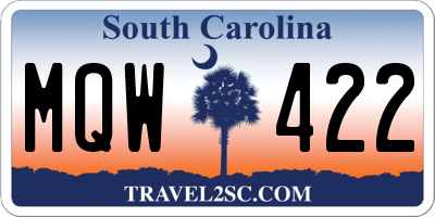 SC license plate MQW422