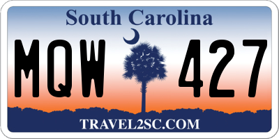 SC license plate MQW427