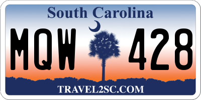 SC license plate MQW428