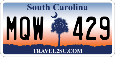 SC license plate MQW429