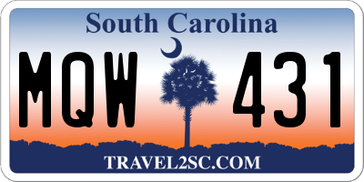 SC license plate MQW431