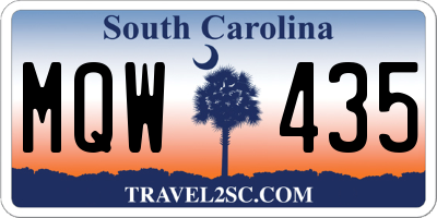 SC license plate MQW435