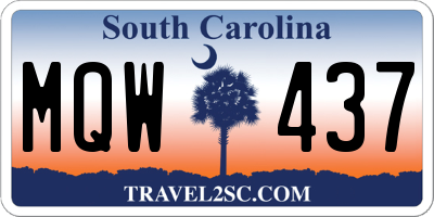 SC license plate MQW437