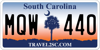 SC license plate MQW440