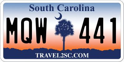 SC license plate MQW441