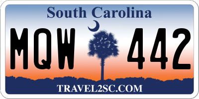 SC license plate MQW442