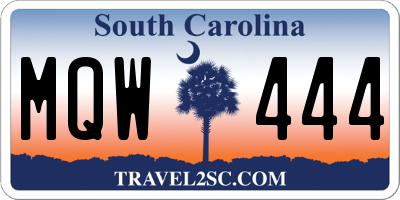 SC license plate MQW444