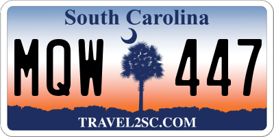 SC license plate MQW447