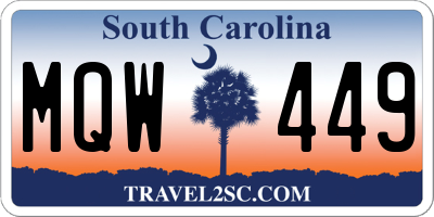 SC license plate MQW449