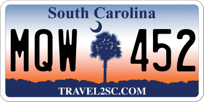 SC license plate MQW452