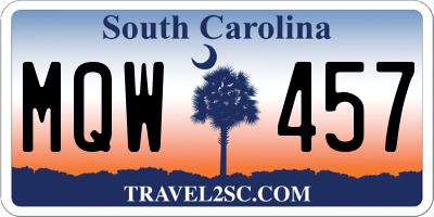 SC license plate MQW457