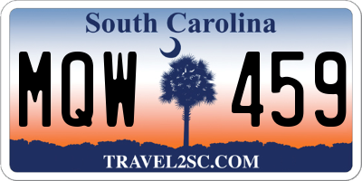 SC license plate MQW459
