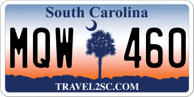 SC license plate MQW460