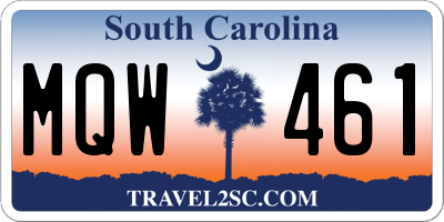 SC license plate MQW461