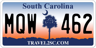 SC license plate MQW462