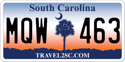 SC license plate MQW463