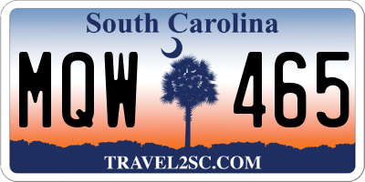 SC license plate MQW465