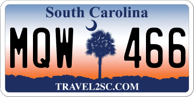 SC license plate MQW466